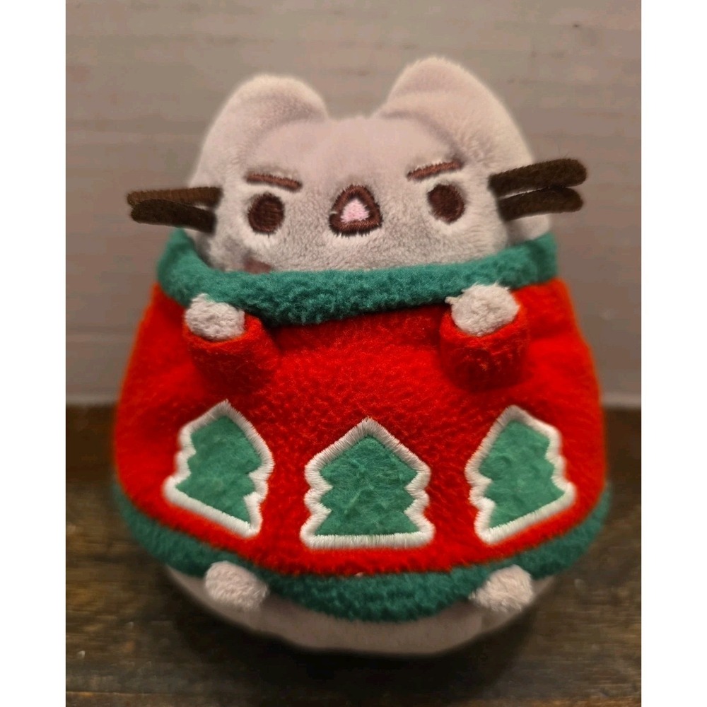 Pusheen Angry Christmas Sweater Plush Toy Red 2017 GUND Stuffed Animal